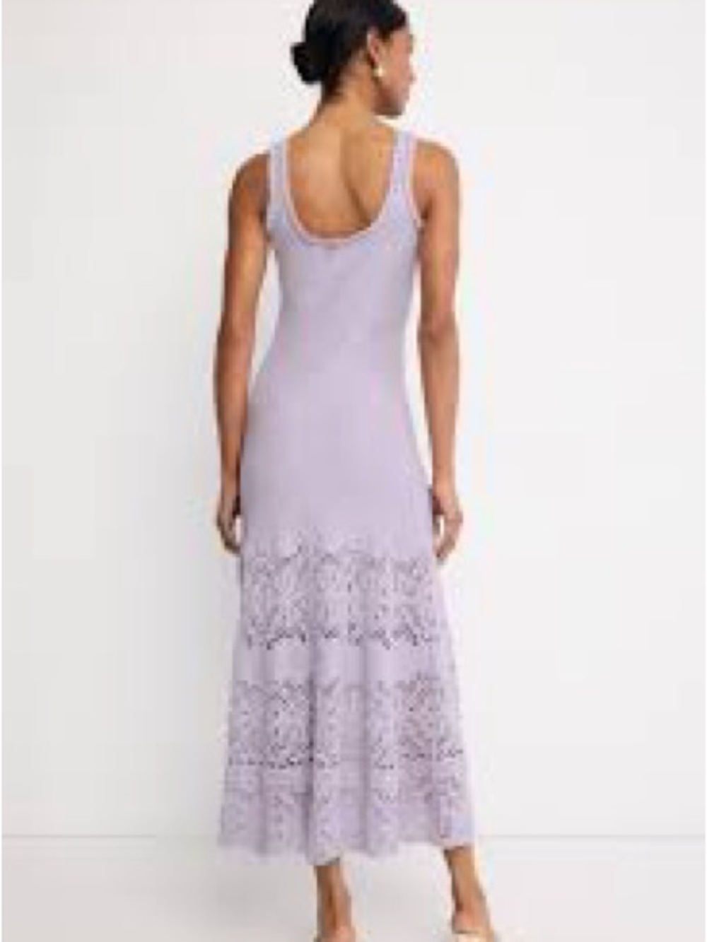 Adam Lippes Lavender Crochet Knit Maxi Dress MSRP $490 - Picture 2 of 10